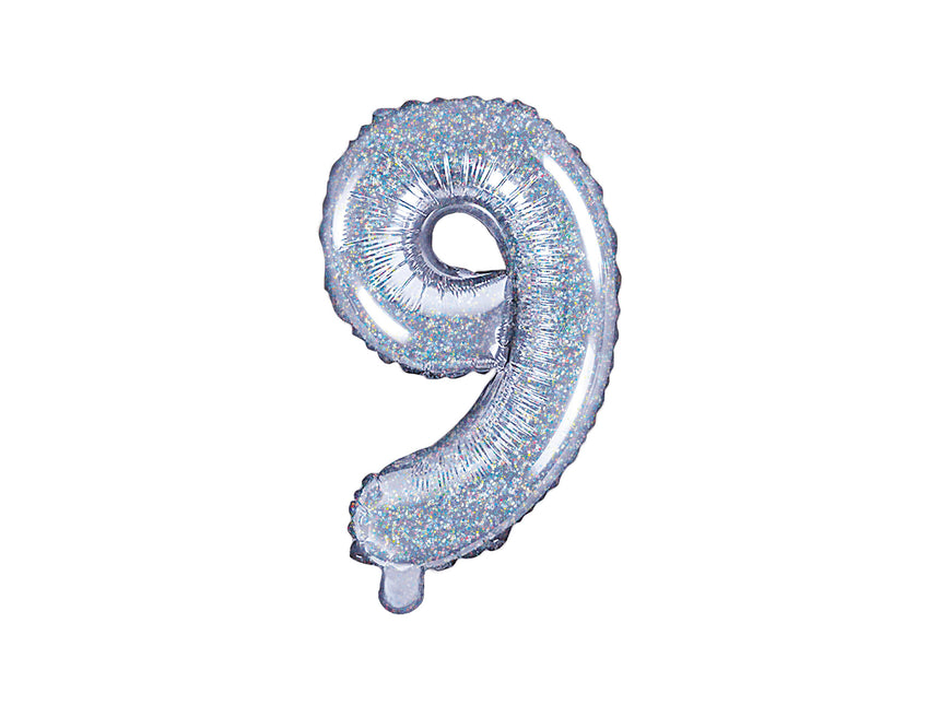 Balon foliowy Figurka 9 Holograficzny 35cm