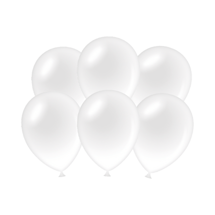 Balony białe metaliczne 30cm 6szt