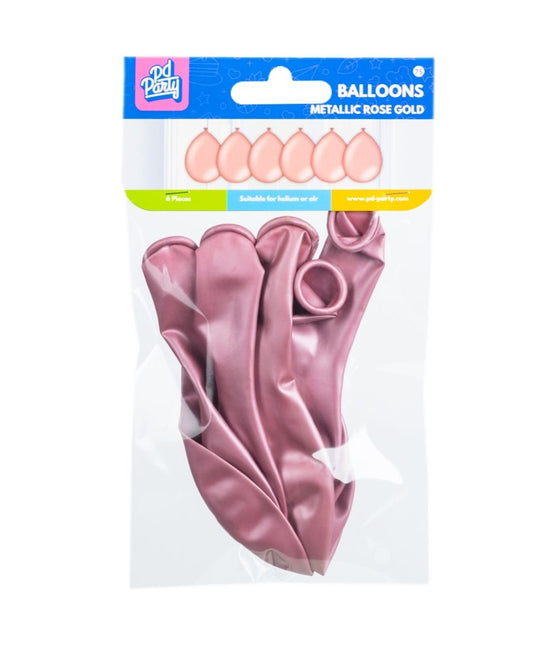 Balony Rose Gold Metallic 30cm 6szt