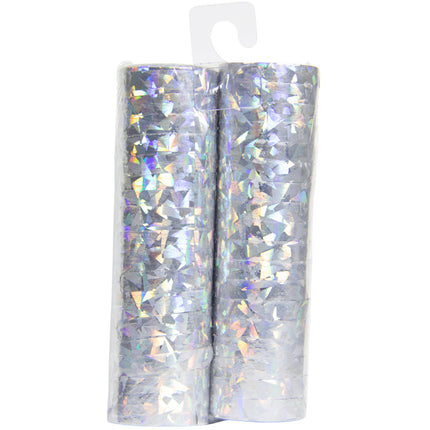 Srebrne serpentyny holograficzne 4m 18 pierścieni 2szt.