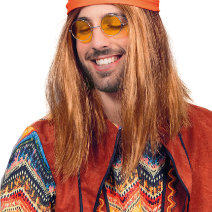 Brązowa peruka hippie