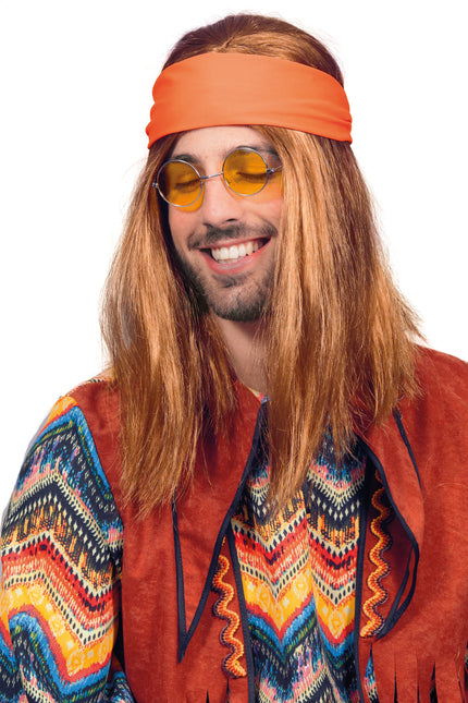 Brązowa peruka hippie