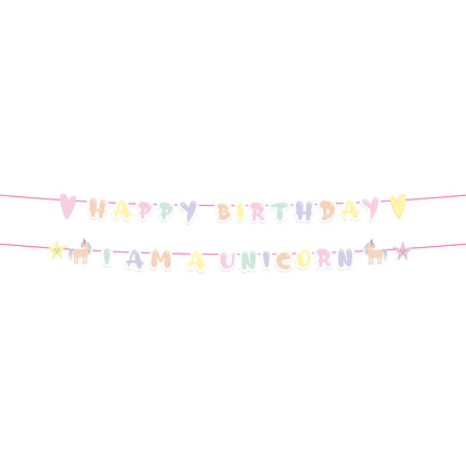 Girlanda z literami jednorożca Happy Birthday 2 szt.