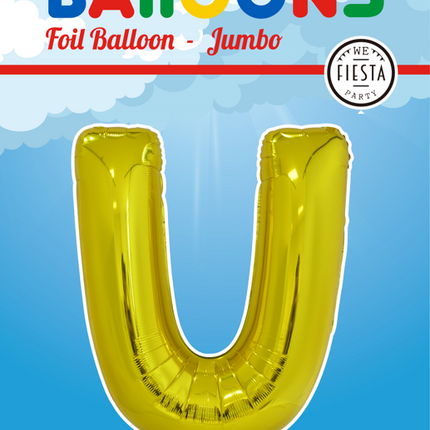 Balon foliowy litera U złoty XL 102cm pusty