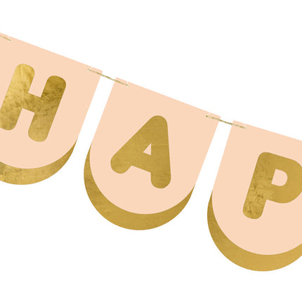 Girlanda z literkami Happy Birthday różowa 1,5 m