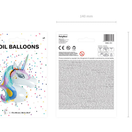 Balon helowy jednorożec pusty 90 cm