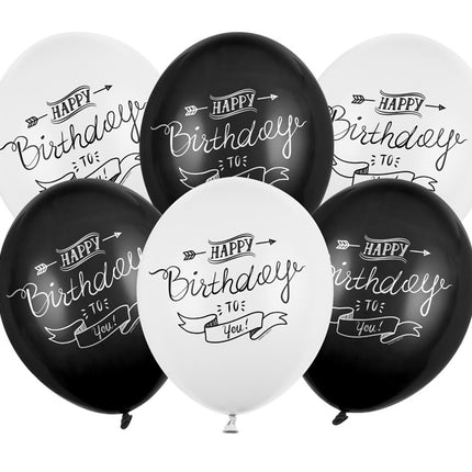 Balony Happy Birthday To You 30cm 6szt