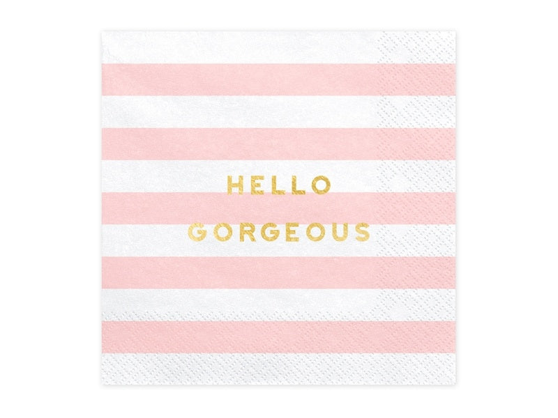 Jasnoróżowe serwetki Hello Gorgeous 33cm 20szt