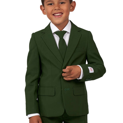Chłopiec w ciemnozielonym garniturze <tc>OppoSuits</tc>