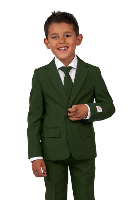 Chłopiec w ciemnozielonym garniturze <tc>OppoSuits</tc>