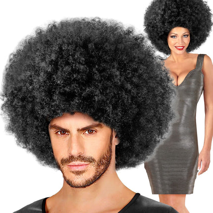 Czarna peruka afro maxi