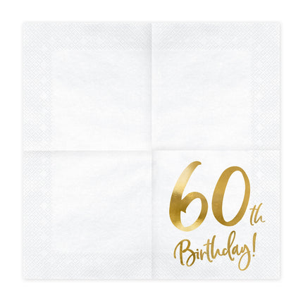 Serwetki 60 Years White 33cm 20szt