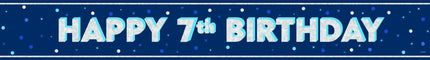 Baner urodzinowy niebieski 7 lat 2,74 m