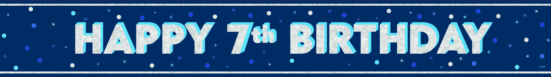Baner urodzinowy niebieski 7 lat 2,74 m