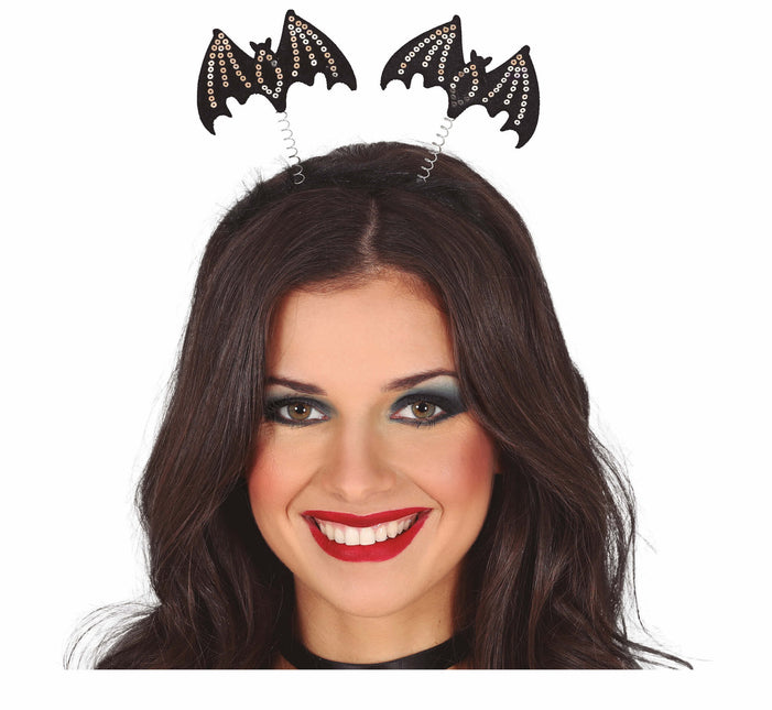 Opaska do włosów na Halloween Nietoperze Cekiny