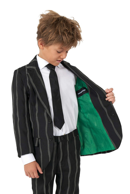 Czarny garnitur w prążki dla chłopca <tc>Suitmeister</tc>