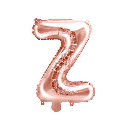 Balon foliowy litera Z różowe złoto pusty 35 cm