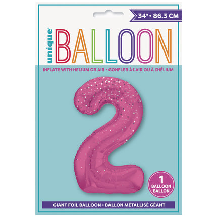 Balon z figurką na 2 lata różowe kropki 86 cm