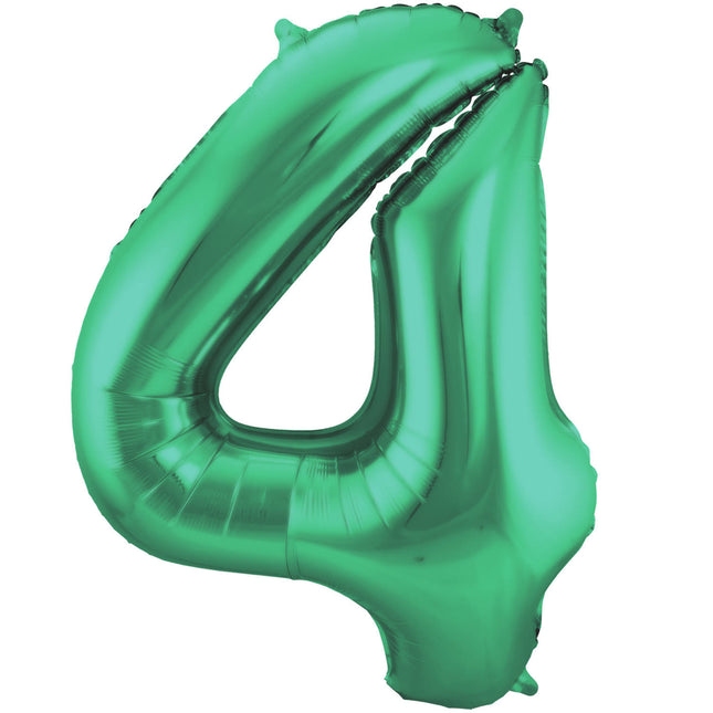Balon foliowy Figurka 4 Matt Green XL 86cm pusty