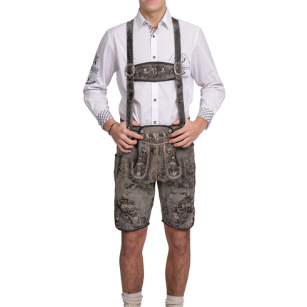 Skórzane szare męskie krótkie vintage