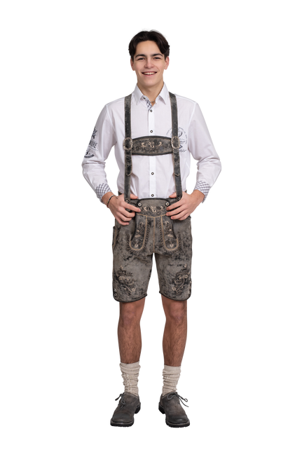 Skórzane szare męskie krótkie vintage