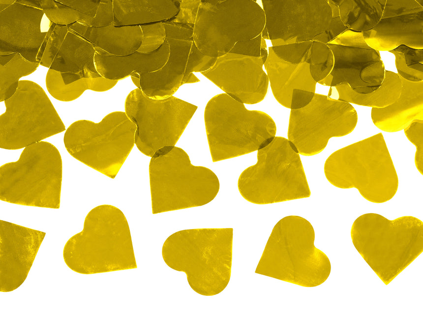 Konfetti Cannon Hearts Gold 60cm