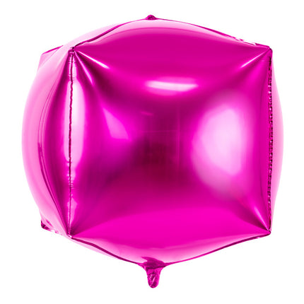 Balon helowy kostka fuksja pusty 35 cm