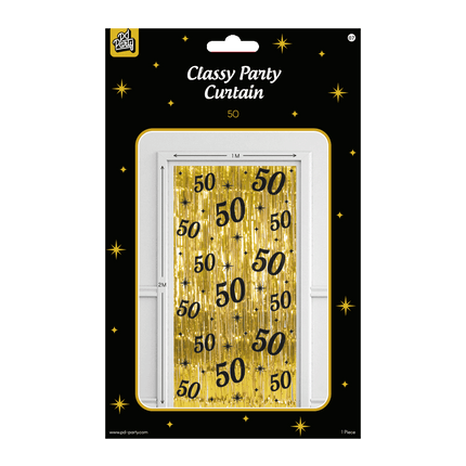 50-letnia kurtyna do drzwi złoto-czarna