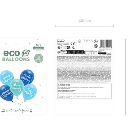 Balony urodzinowe niebieskie 26cm 5szt