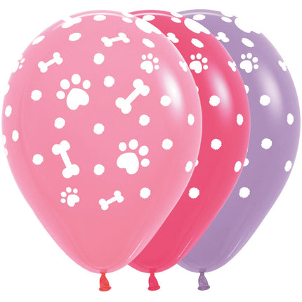 Balony Paw Prints Girl Mix 30cm 25szt