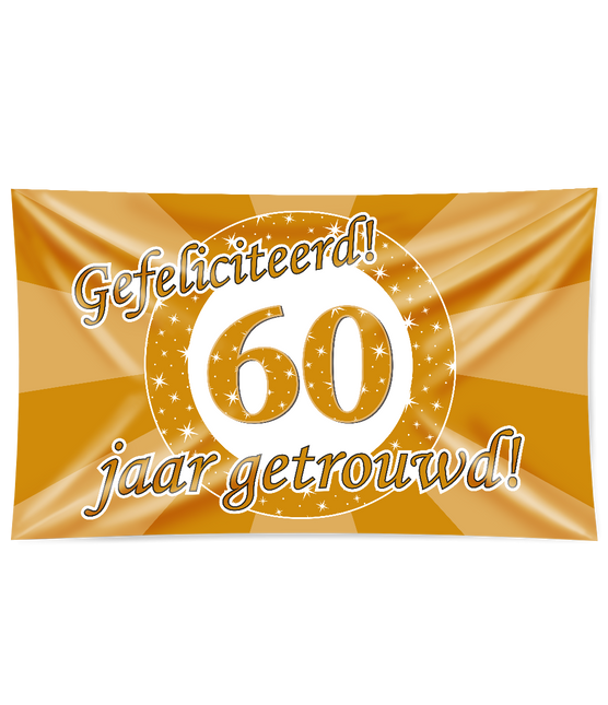 Flaga ścienna 60 lat małżeństwa 1,5 m