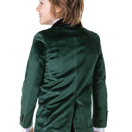 Ciemnozielony aksamitny blezer chłopięcy <tc>OppoSuits</tc>