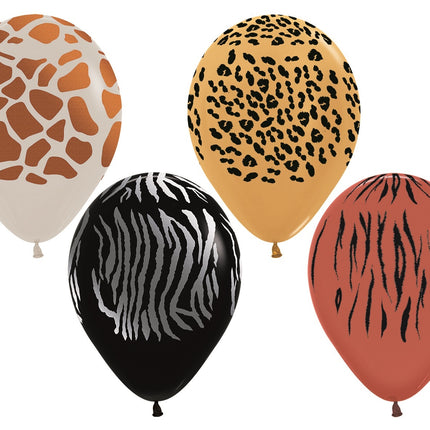 Balony Animal Print Metallic Ink 30cm 25szt