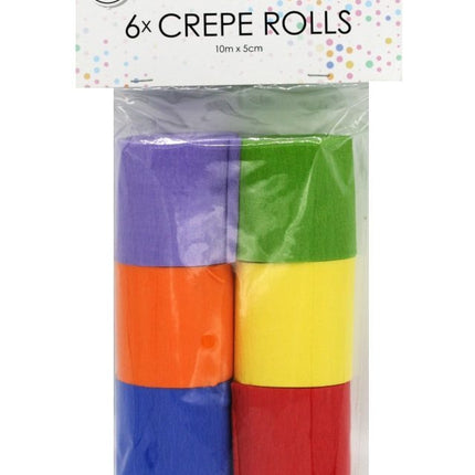 Kolorowe rolki papieru krepowego 6szt