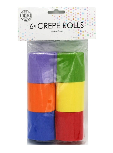 Kolorowe rolki papieru krepowego 6szt