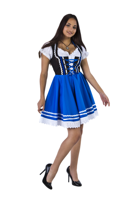 Oktoberfest Dirndl Dress Oktoberfest Blue White Ladies 2 Pieces