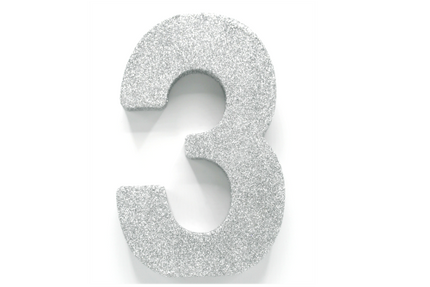 Srebrna dekoracja stołu Figurka 3 Glitter 20,5 cm