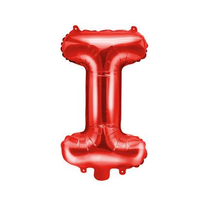 Balon foliowy litera I czerwony pusty 35cm