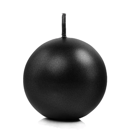 Świece kuliste czarne metaliczne 6cm 10szt