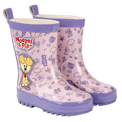 Buty przeciwdeszczowe Woezel En Pip fioletowe
