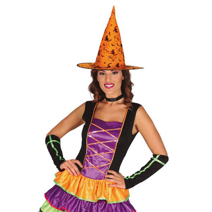 Halloweenowy kapelusz czarownicy pomarańczowy