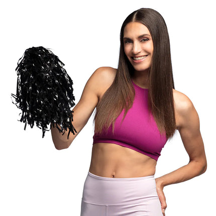 Czarny pompon 34 cm