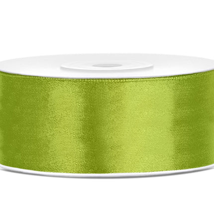 Wstążka satynowa Lime Green 25mm 25m