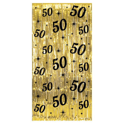 50-letnia kurtyna do drzwi złoto-czarna