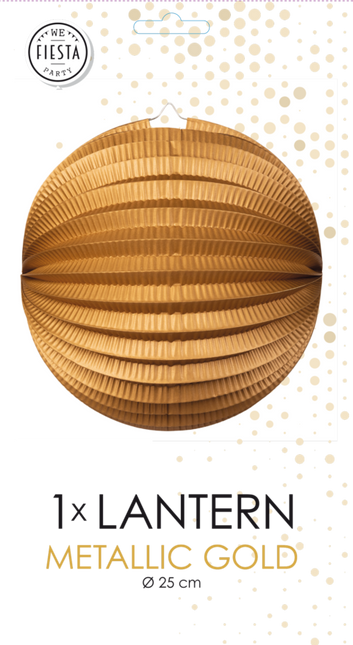 Złoty lampion metaliczny 25 cm