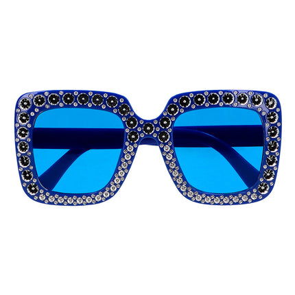 Niebieskie okulary z brokatem