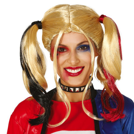 Peruka na Halloween Harley Quinn