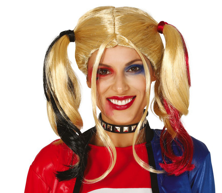 Peruka na Halloween Harley Quinn