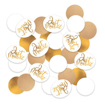 Confetti Just Married Gold White 14g