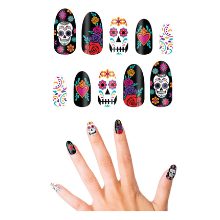 Sztuczne paznokcie Dia De Los Muertos 10szt